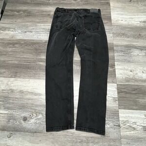 Levis 505 Regular Fit Jeans Mens 38x34 (38x33) Black Cotton Straight Leg Red Tab